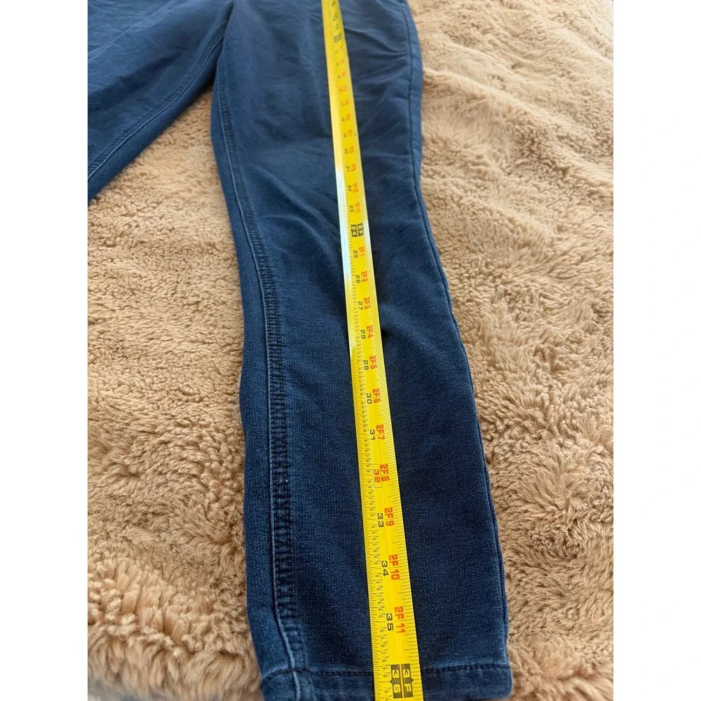 Justice Girls Mid Rise Denim Leggings Dark Wash Blue Sz 20 Plus Pull On Jeggings